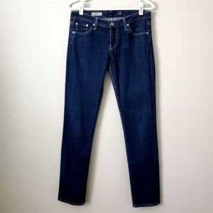 AG The Stilt Cigarette Leg Darker Wash Jeans, Size 28